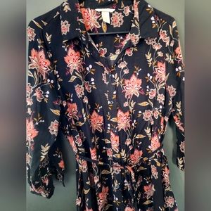 H&M Mama Maternity Floral Shirtdress Size Large